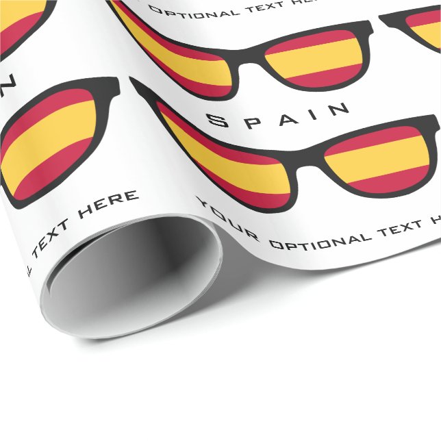Papier Cadeau Espagne Nuances de texte personnalisé et emballage (Coin rond)