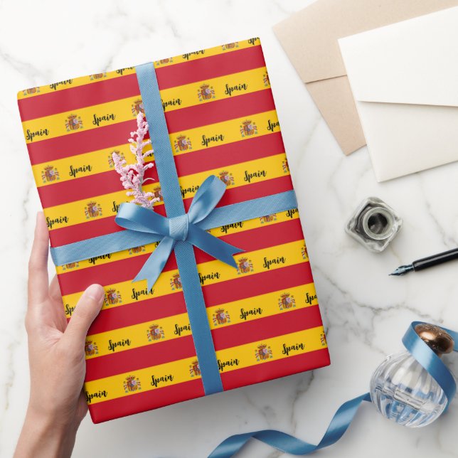 Papier Cadeau Espagne Papier à envelopper, Drapeau espagnol patr (Cadeaux)