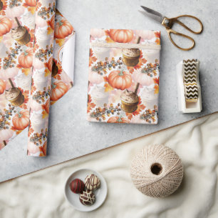 Papier Cadeau Esprit d'automne Motif d'aquarelle douillet