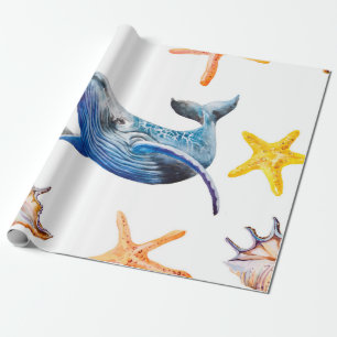 Papier Cadeau Estarfish des Caraïbes motifs sans joint