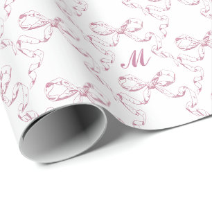 Papier Cadeau Esthétique girly mignonne motif noeud papillon ros