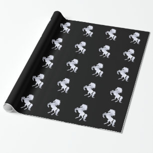 Papier Cadeau Étalon argenté noir