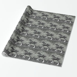 Papier Cadeau Étalon B&W de Clydesdale
