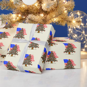 Papier Cadeau États-Unis Drapeau Camouflage Noël