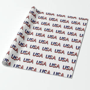 Papier Cadeau États-Unis superposés sur le drapeau américain 