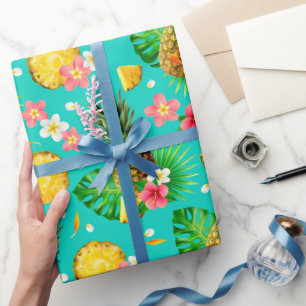 Papier Cadeau Été hawaïen tropical de l'ananas