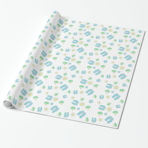 Papier Cadeau Été Sun et enveloppe de cadeau de sandales