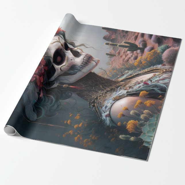 Papier Cadeau Eternal Princess Warrior, crâne amérindien (Déroulé)