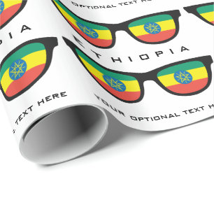 Papier Cadeau Ethiopie Shades texte personnalisé et emballage ca