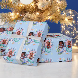 Papier Cadeau Étincelle de sirène afro-américaine