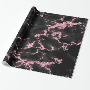 Papier Cadeau Étincelle Parties scintillant Blanche Et Rose