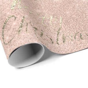 Papier Cadeau Étincelle rose de parties scintillantes d'or