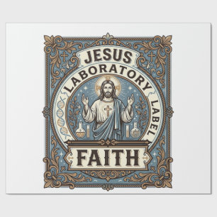 Papier Cadeau étiquette de laboratoire Jésus Foi Laboratoire Jés