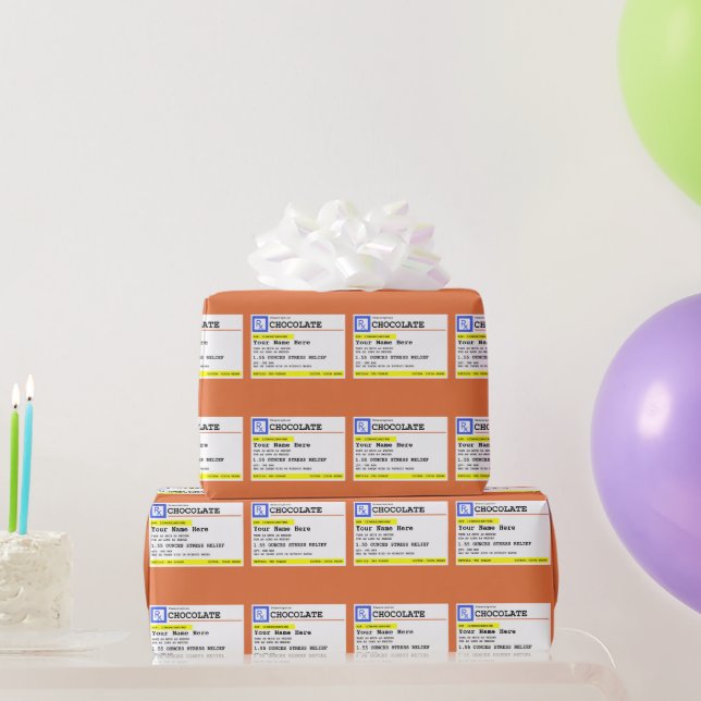 Papier Cadeau Étiquettes de chocolat sur ordonnance personnalisé (Cadeaux de fête)