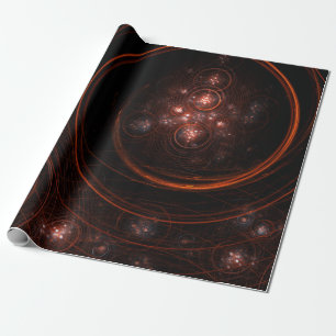 Papier Cadeau Étoile cramoisie en orbite dans l'art cosmique abs