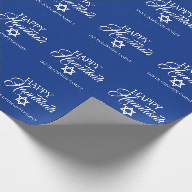 Papier Cadeau Étoile de David HEUREUSE personnalisée de bleu de (Coin)