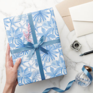 Papier Cadeau Étoile de mer bleue tropicale