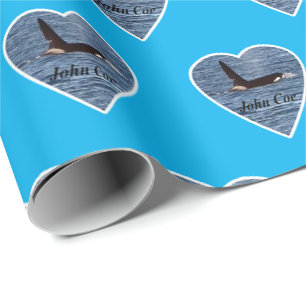 Papier Cadeau Étoile de mer orque baleine tueuse bleue personnal