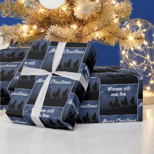 Papier Cadeau Étoile de Noël et papier d'enveloppement Wiseman