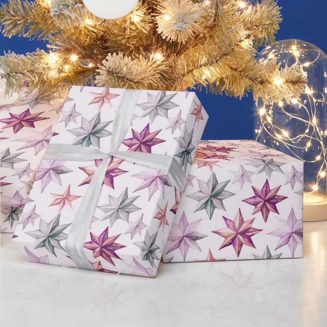 Papier Cadeau Étoile de Noël Ornements de Noël moderne (Vacances)