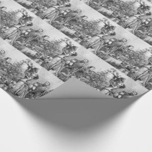 Papier Cadeau Étoile de Noël victorienne