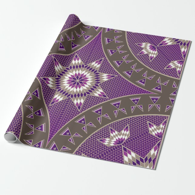Papier Cadeau Étoile du matin (violet) (Déroulé)