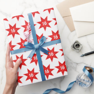 Papier Cadeau Étoile rouge du 16e anniversaire