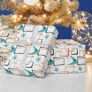 Papier Cadeau Etoiles atomiques Quirky Boomerang Carrés milieu d