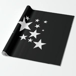 Papier Cadeau Étoiles Blanches Star-Motif-Design Costume cadeau