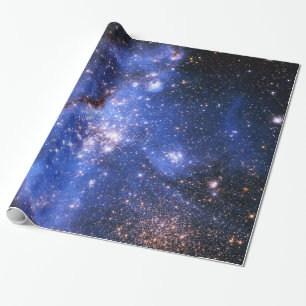 Papier Cadeau Étoiles Bleu Bleu Embrionique