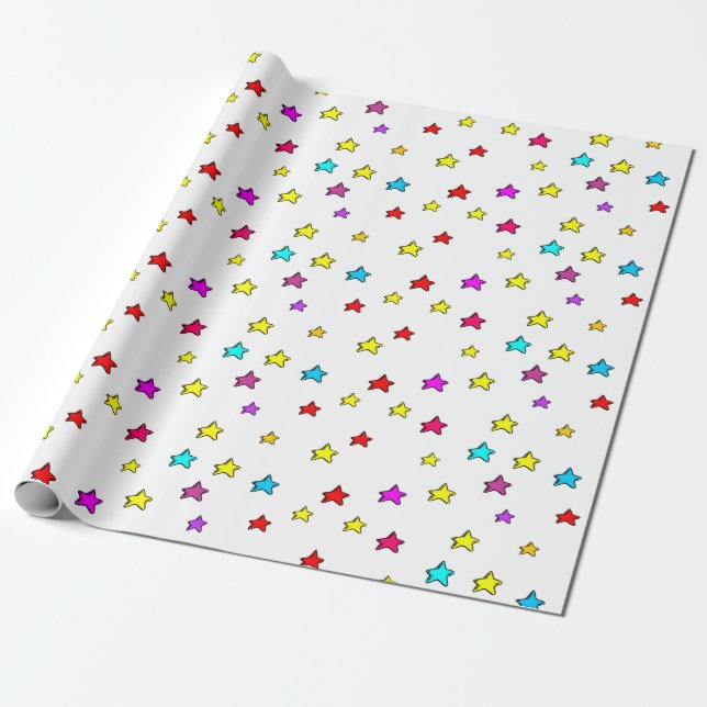 Papier Cadeau Étoiles de célébration enveloppant papier (Déroulé)