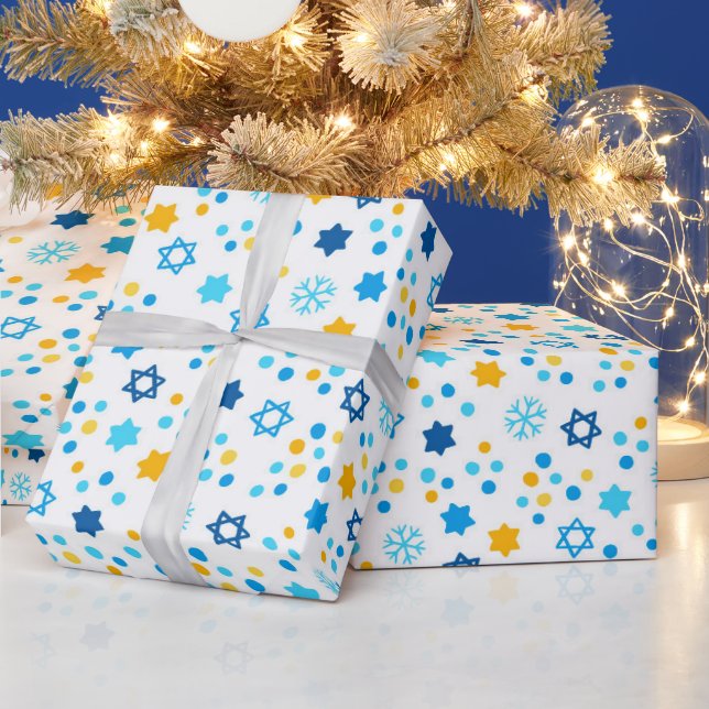 Papier Cadeau Étoiles de David (Vacances)