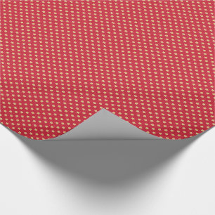 Papier Cadeau Étoiles de jaune sur le motif vintage rouge