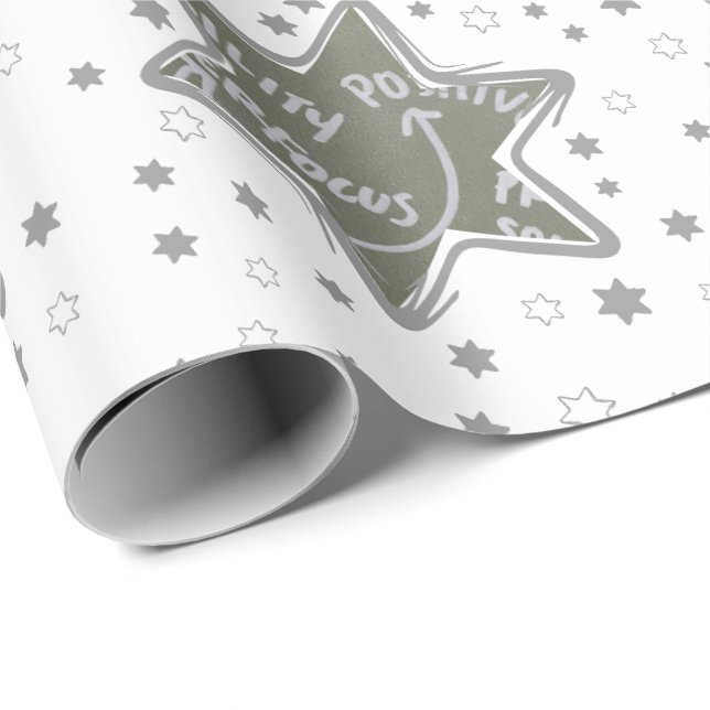 Papier Cadeau Étoiles de Noël à photo personnalisée pour coach d (Coin rond)