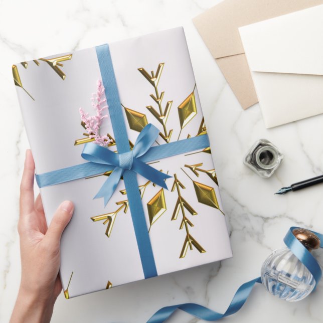 Papier Cadeau Étoiles de Noël d'or (Créateur téléchargé)