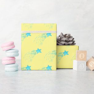 Papier Cadeau Étoiles de tir bleues