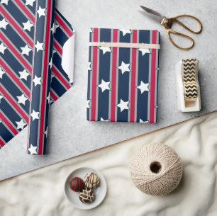 Papier Cadeau Étoiles et rayures patriotiques amusantes et fanta