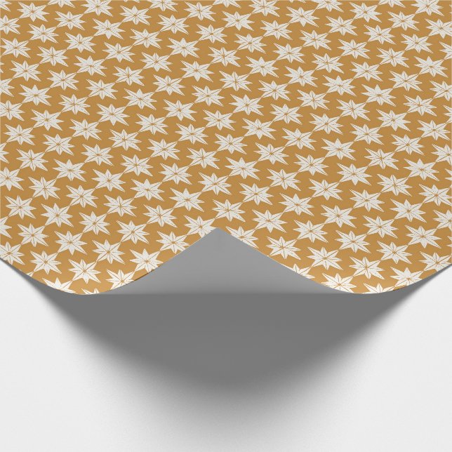 Papier Cadeau Etoiles géométriques jaunes dorés Mini guerre de N (Coin)