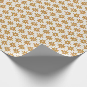 Papier Cadeau Etoiles géométriques jaunes dorés Noël minimal