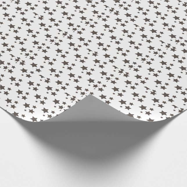 Papier Cadeau Étoiles noires et blanches Design moderne Papier d (Coin)