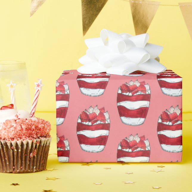 Papier Cadeau Eton Mess Strawberry Meringue Royaume-Uni (Fête d'anniversaire)