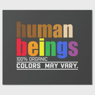 Papier Cadeau Être humain 100% couleur organique mai Varier LGBT