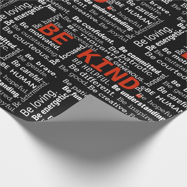 Papier Cadeau Être un texte inspirant sur le noir (Coin)