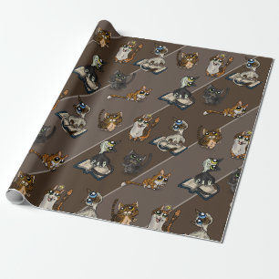 Papier Cadeau Étude utile Chats Enveloppement Papier