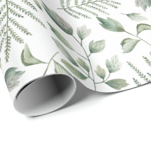 Papier Cadeau Eucalyptus et Motif de fougères rustiques
