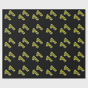 Papier Cadeau Événement audacieux, noir et jaune des rayures 1