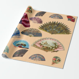 Papier Cadeau Éventails à main victoriens pour femmes vintage