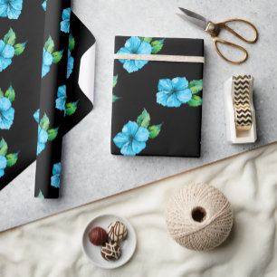 Papier Cadeau Exotic Blue Hibscus