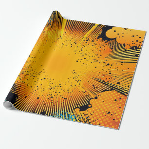 Papier Cadeau Explosion d'art pop de style comique (8)