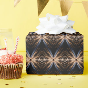 Papier Cadeau Explosion Symétrique de Lumière sur Fond Noir